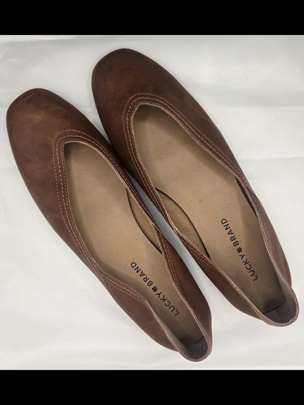 Lucky Brand Brown Leather Slip-On Flats